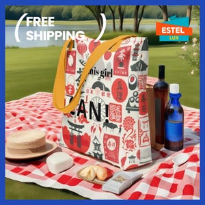 Japanische Tragetasche, Japanische Design Strandtasche Im Japanischen Stil Rong Bag Rote Wasserdichte Tragetasche Bunte Tote Pool Tasche Picknicktasche