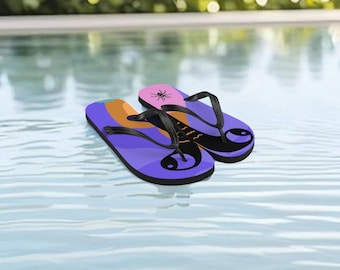 Flip-Flops Rose-Blue Unisex Cushioned Footbed Original Flip Flops Geometric Elegance: Customized Flip Flops With Unique Design