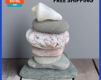 Meditation stone set Balancing stones Stone stacking Beach stone Beach pebbles Balancing stone set Sea stone set  Mindfulness Gift