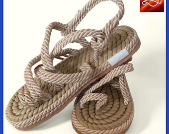 Braided Rope Sandals | Casual Summer Flats for Women | Slip-On Sandals for Beach |Summer Braided Flats | Mink Sandals for Women
