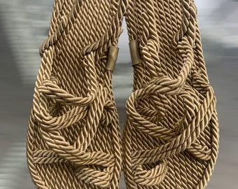 Braided Rope Sandals | Casual Summer Flats for Women | Slip-On Sandals for Beach |Summer Braided Flats | Mink Sandals for Women