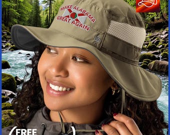 Columbia Booney Hat “Make Alabama Great Again” – Patriotic Wide Brim Sun Hat for Outdoor Fans Columbia Summer Booney Hat - 3-inch brim