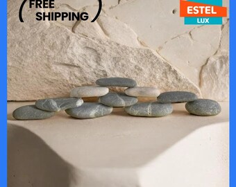 Stacking Stones for Stress Relief |each Zen Sea Pebbles|Calm Your Mind|Find Your Balance| Beach Meditation Set| Stone Collection Descriptive