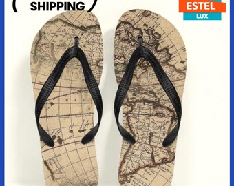 Flip-Flops With Pattern Unisex Cushioned Footbed Original Flip Flops Geometric Elegance: Customized Flip Flops With Unique Design