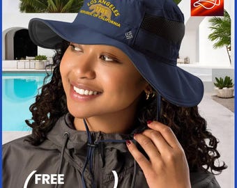 Columbia Booney Hat – Wide Brim Outdoor Sun Hat with California Republic Embroidery – 4 Colors – UV ProtectionColumbia booney hat