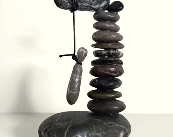 Rocking figurine made of sea stone Meditation stone set Balancing stones Stone stacking Beach stone Beach pebbles Balancing stone set