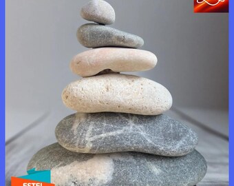 Rocking Figurine Made of Sea Stone Meditation Stone Set Balancing Stones Stone Stacking Beach Stone Beach Pebbles Balancing Stone Set