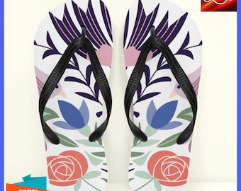 Flip-Flops Multi-Colored Unisex Cushioned Footbed Original Slim Thong Geometric elegance: customized flip flops with unique design Gift