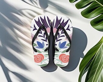 Flip-Flops Multi-Colored Unisex Cushioned Footbed Original Slim Thong Geometric elegance: customized flip flops with unique design Gift