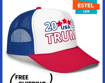 Classic Trucker Cap  Vintage Trucker Hat for Daddy  Fashion Baseball Cap  White Red Trucker Cap Trendy Trucker  Cool Summer Hat USA Trump