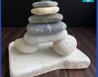Stone Sculpture Stacking Stones Pyramid of Stones Zen Stones Beach Stone Balancing Stones Balancing Rocks Meditation Rocks Unusual Gift