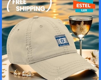 Vintage Dad Cap With Embroidered Israel Flag Fashionable Hats Cap for Men Vintage Cotton Twill Cap