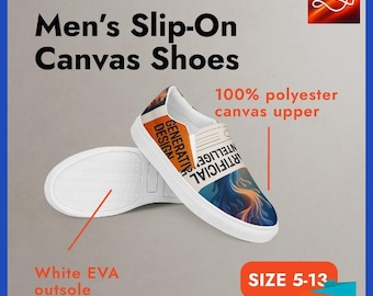 Men’s Slip-On Canvas Shoes | Funky Art Sneakers | Beach Style | Limited Original Design Beach Style Loafers Summer Fashion Travel Shoes New