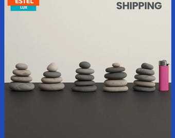 Medium Size Zen Beach Pebbles for Balancing Stacking  Sea Stones for Meditation Relaxation Rocks Set Sea Pebble Stres Relief and Inner Peace