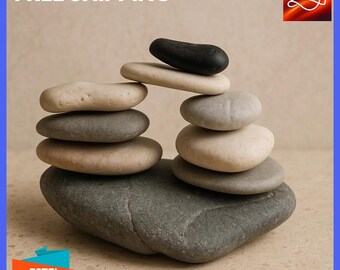 Meditation stone set Balancing stones Stone stacking Beach stone Beach pebbles Balancing stone set Sea stone set  Mindfulness Gift