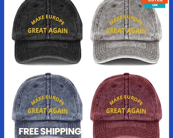 Vintage Dad Hat Baseball Cap With Inscription " Make Europe Great Again" Fashionable Hats Cap for Men Vintage Cotton Twill Cap