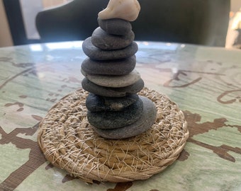 Stacking Stones for Stress Relief |Each Zen Sea Pebbles|Calm Your Mind|Find Your Balance| Beach Meditation Set| Stone Collection Descriptive