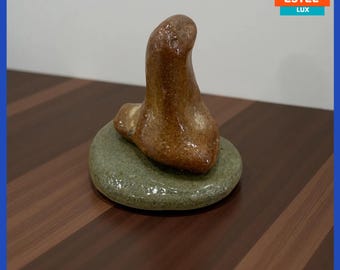 Penis Shaped Stone Sculpture – Eco Resin Art from Turkey | Handmade Sea Rock | Mediterranean Coastal Decor | Free Shipping