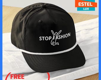STOP FASHION Golf Cap – Retro Rope Hat – Funny Embroidered Trucker Hat