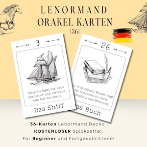 Cartas Oráculo de Lenormand [2x36] | Leitura de Cartas | Combinações de Marie Anne Lenormand | Folha de dicas grátis | Espiritualidade