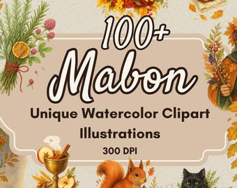 Mabon Clipart: Wiccan Autumn Equinox PNG Art for Grimoire Journaling (Digital Download