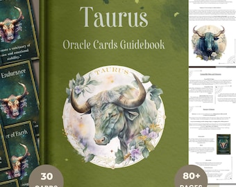 Stier-Orakeldeck, Ratgeber, 5 individuelle Legemuster | 30 Karten für Manifestation & Wachstum | Liebe, Rituale, Astrologie, Selbstfürsorge