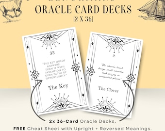 Lenormand Oracle Deck: 2 Font Styles, Cheat Sheet (Digital Download)