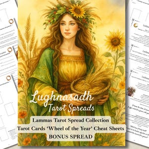 Lughnasadh Tarot Spread Collectie + Tarot Spiekbriefjes | Eerste Oogst Gids | Sabbat | Divinatie | Pagan | Jaarwiel