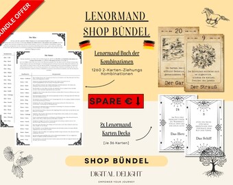 Lenormand Card Deck Bundle: Book of Combinations + 2 Decks (Digital Download)