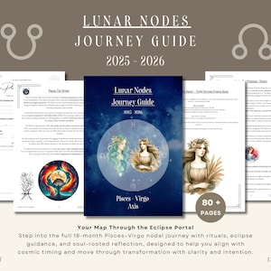 Guía y libro de ejercicios de eclipses | Guía astrológica de los nodos lunares 2025-2026 | Ciclo nodal Virgo-Piscis | Adivinación
