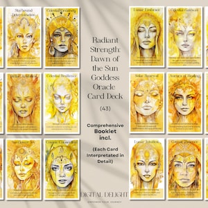 Radiant Strength: Dawn of the Sun Goddess Oracle Deck (43) – Potenziamento e saggezza solare per il coraggio interiore / Include opuscolo gratuito