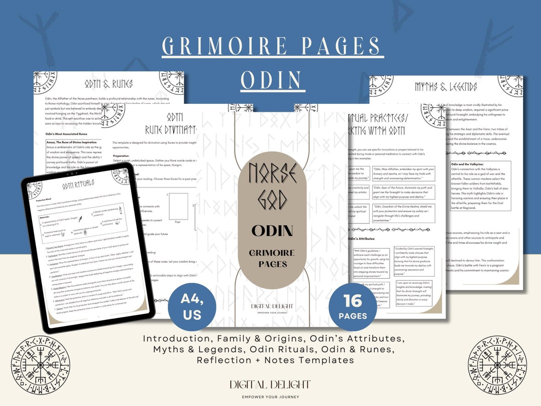 Odin Grimoire Pages | Allfather Wisdom Magic Rituals | Invocations ...