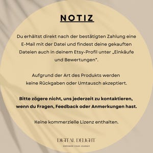 Notiz für Kunden: Datei-Download direkt nach bestätigter Zahlung. Keine Rückgabe oder Umtausch möglich. Kontaktieren Sie uns jederzeit für Fragen, Feedback oder Anmerkungen. Perfekt für den persönlichen Gebrauch!