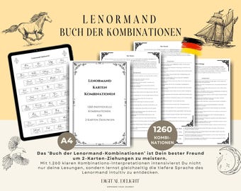 Lenormand Combinations Guide: 1260 Card Meanings (Digital Download)