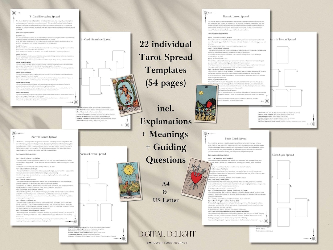 22 Tarot Spread Templates Incl. Explanations, Meanings, Layouts ...