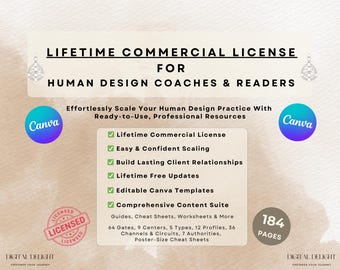 Human Design Canva Templates: Commercial License, Cheat Sheets