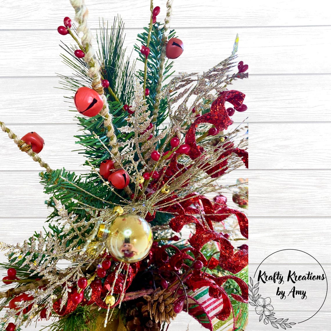 Red Truck Christmas Tree Topper, Elegant Tree Topper, Designer Ribbon ...