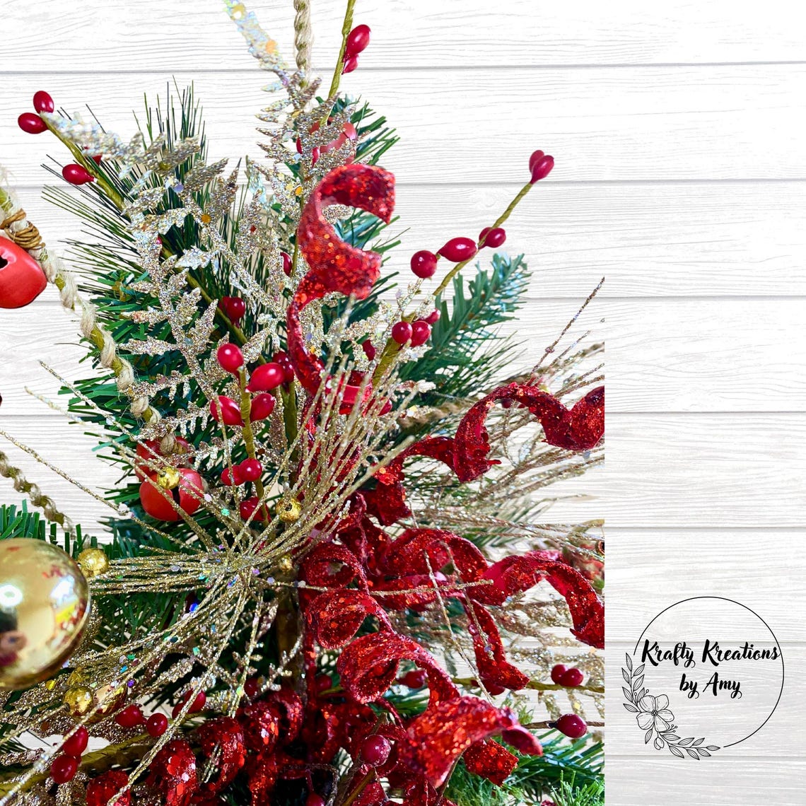 Red Truck Christmas Tree Topper, Elegant Tree Topper, Designer Ribbon ...