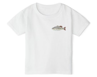 Bass zum Mund Kleinkinder Shirt | Kleinkind Angeln Shirt | Barsch-Shirt mit großem Mund | Fischen-Shirt | Fischen Geschenk | Vintage T-Shirt