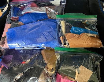 Leather Scrap Bag – Suede, Goat, Lambskin Variety, DIY Craft Remnants