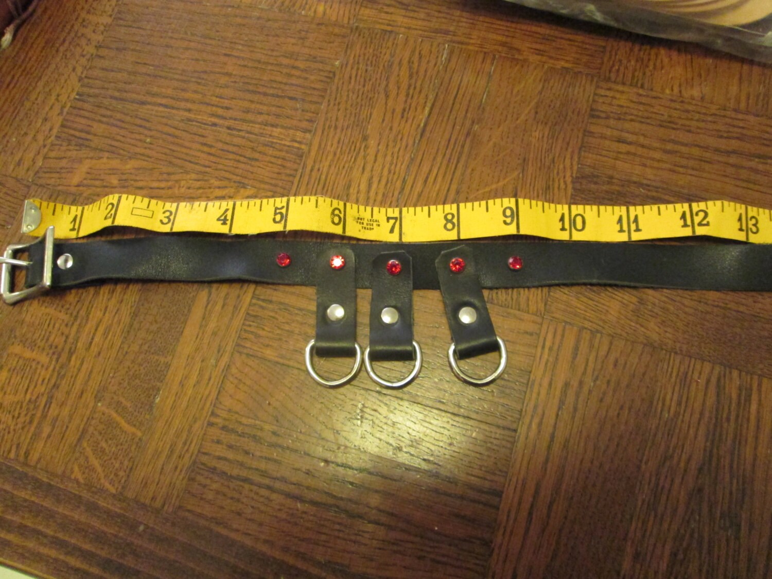 Decorative D Ring Choker W/ Red Gemstones custom Sized Etsy UK