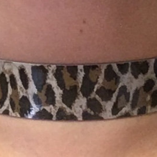 Animal Print (cheetah) Coloured Patent Leather Choker