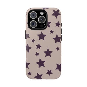 Vintage Large Stars Phone Case | Retro Y2K Space | Cover for iPhone 16 15 14 13 Max - Samsung Galaxy S24 - Google Pixel 8 | Mocha Brown