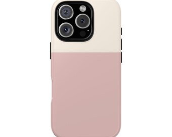 Colour Block Phone Case, Minimalist iPhone Cover 16 15 14 13 12 11 SE, Samsung S25 S24 S23 S22 - Google Pixel 9, Dusty Pink
