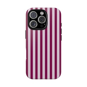 CLASSIC PINK STRIPES Phone Case | Minimalist and Clean | Striped Case | For iPhone 16 15 14 13 12 | Samsung Galaxy | Google Pixel