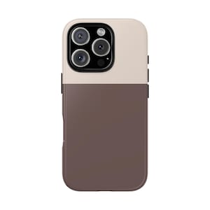 Colour Block Phone Case | Minimalist iPhone Cover 16 15 14 13 12 11 SE - Samsung S25 S24 S23 S22 - Google Pixel 9 | Chocolate Brown