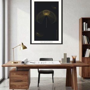 Sacred Geometry Wall Art, Master Code Numerology Print, Surreal Pi Number Poster, Luxury Esoteric Decor, Mystical Minimalist Gift