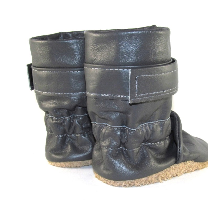 Soft Sole Gray Leather Winter Baby Boots 12 to 18 Month | Etsy