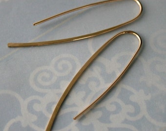 14k Gold-filled Earrings, 14 Karat Gold Fill, Modern Minimalist Earring, Sleek Lines, Everyday Day or Night