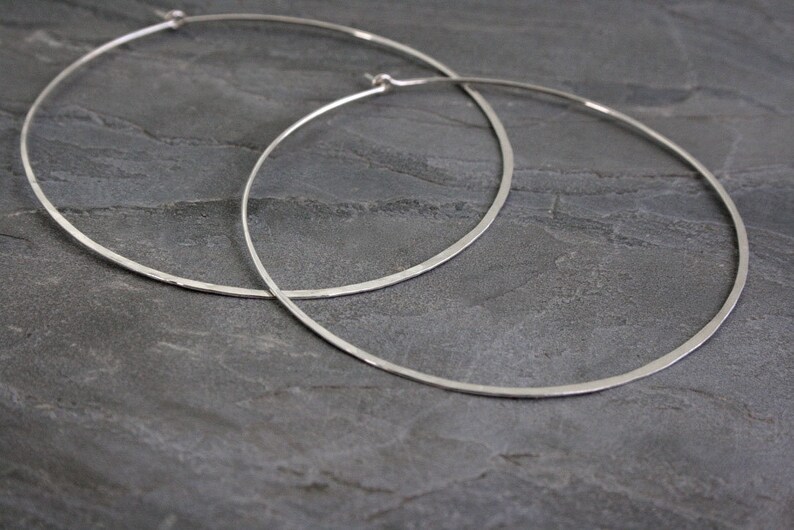 Extra Large Hoops Solid Sterling Silver 3 Handmade Etsy